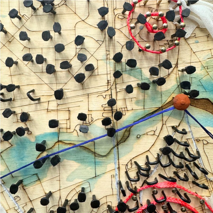 Connections between anchors along the water