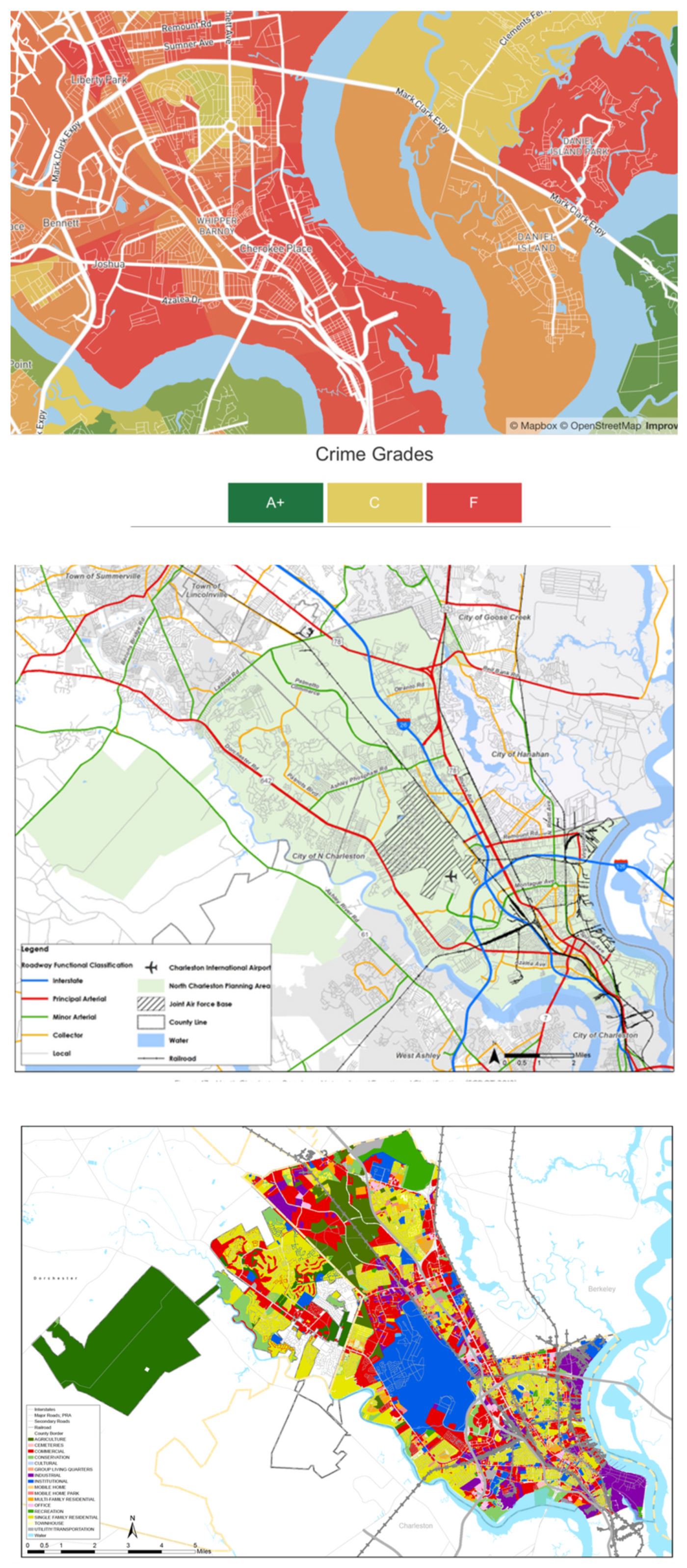 Crime grades, land use and district mapping