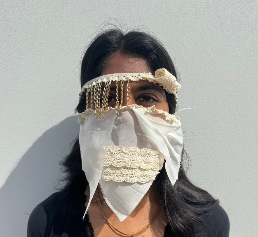 The mask worn, front
